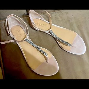 Bradley Mischka Flat Jeweled Bridal Shoes